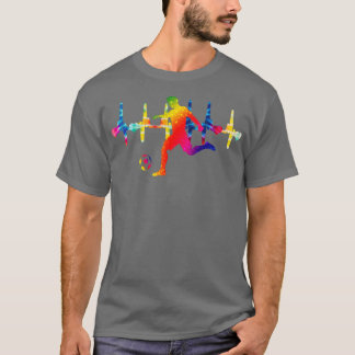 Player Boys Kids Youth Men Colourful Heartbeat Tie T-Shirt