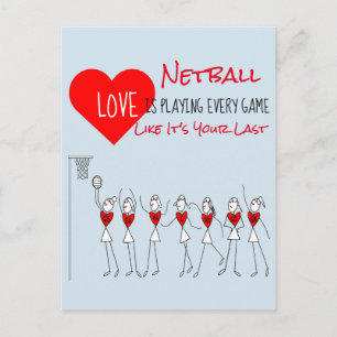 Player Clipart And Motivational Netball Quote Postcard