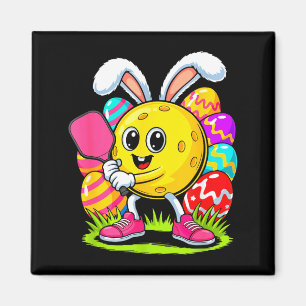 Player easter bunny colourful chocolate eggs magnet