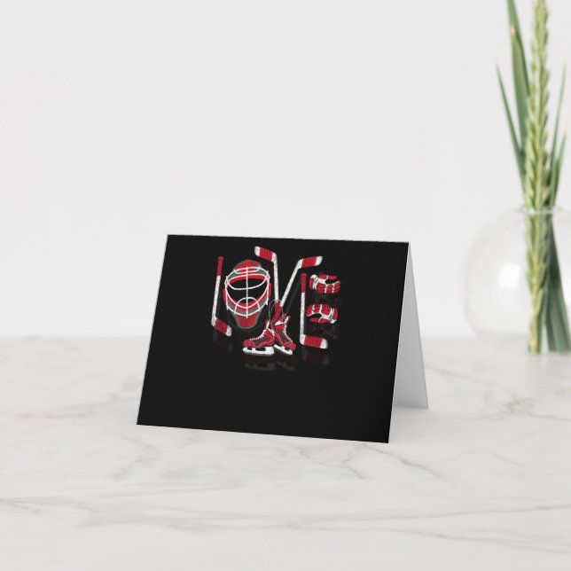 Player Goalie Ice Hockey Heart Apparel Card (Front)