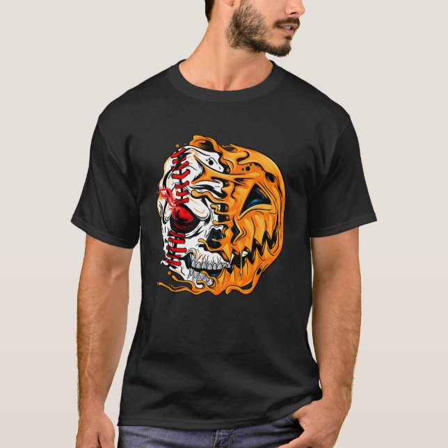Player Halloween Pumpkin Skeleton Skull 1.png T-Shirt (Front)