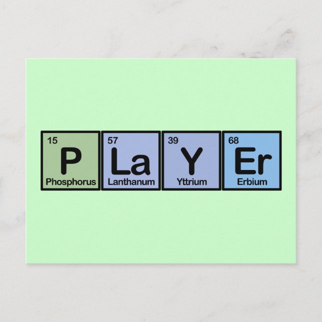 Player made of Elements Postcard (Front)