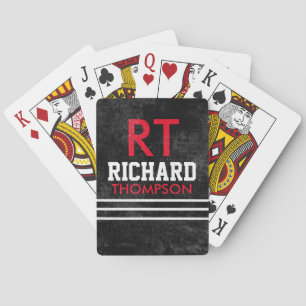 Player Monogram (name + initials) on aged Playing Cards