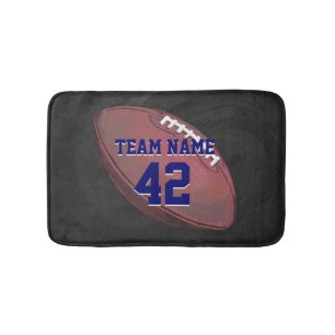 Player Name and Number Football Bath Mat