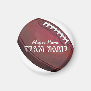 Player Name and Number Football Magnet