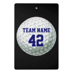 Player Name and Number Golf ball Mini Clipboard