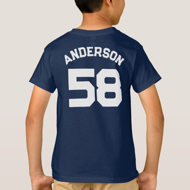 Player Name and Number Sports Jersey  T-Shirt (Back)