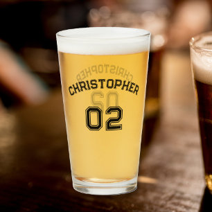 Player Name Jersey Number Game Day Party Sports Glass