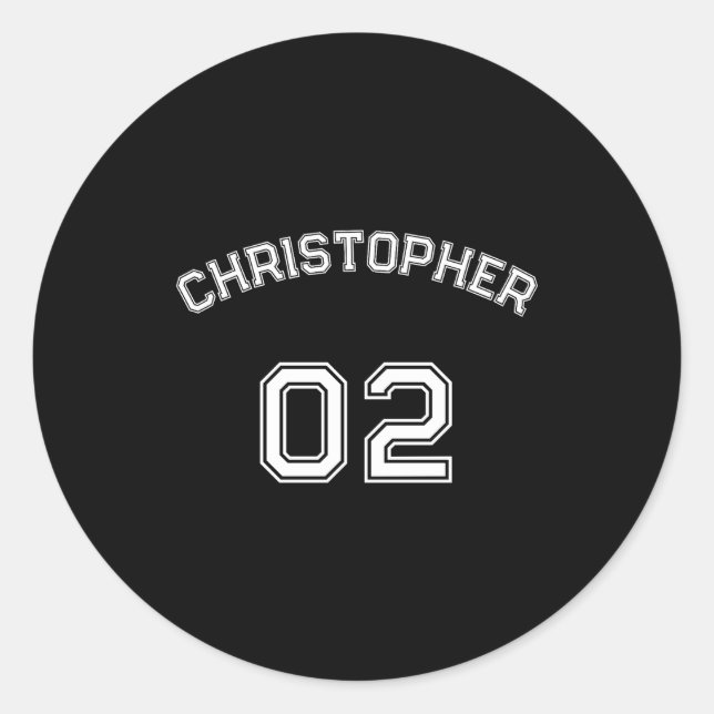 Player Name Jersey Number Mens Long Sleeve  Classic Round Sticker (Front)