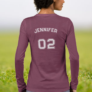 Player Name Jersey Number Women Maroon Long Sleeve Tri-Blend Shirt
