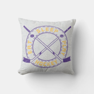 Player Name & Number, Eat Sleep Play Hockey Cushion