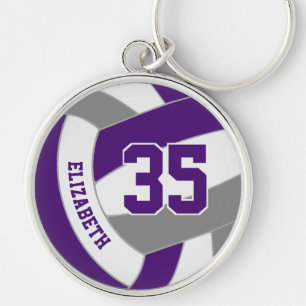 player name purple grey team colours volleyball key ring