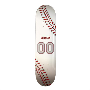 Player Number 00 - Cool Baseball Stitches Skateboard