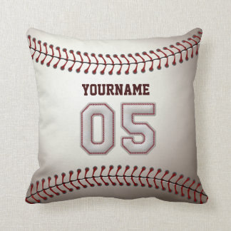 Player Number 05 - Cool Baseball Stitches Cushion