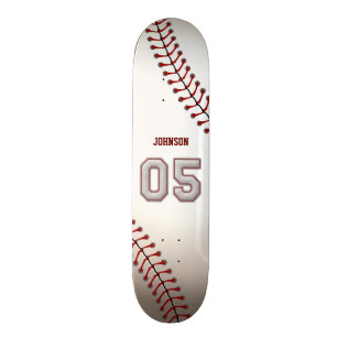 Player Number 05 - Cool Baseball Stitches Skateboard