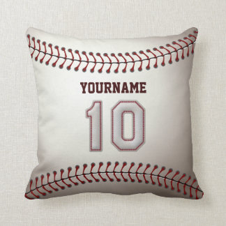 Player Number 10 - Cool Baseball Stitches Cushion
