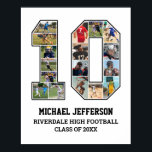 Player Number 10 Senior Sports Team Photo Collage Poster<br><div class="desc">Personalised photo collage for player number 10. This customisable photo gift is perfect for senior night, sports award banquet or birthday gift for your athlete son, daughter or student. It's a great way to display precious moments and memories from their sports games. The poster features a collage of photos, and...</div>