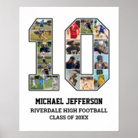 Player Number 10 Senior Sports Team Photo Collage