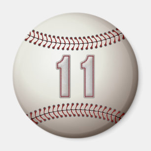 Player Number 11 - Cool Baseball Stitches Magnet