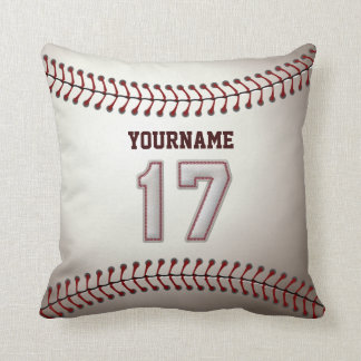 Player Number 17 - Cool Baseball Stitches Cushion