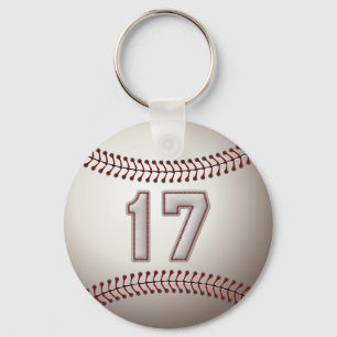 Player Number 17 - Cool Baseball Stitches Key Ring