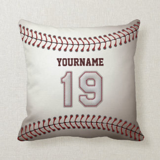 Player Number 19 - Cool Baseball Stitches Cushion