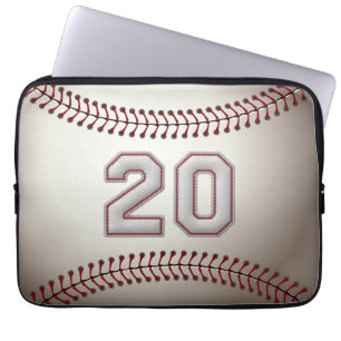 Player Number 20 - Cool Baseball Stitches Laptop Sleeve