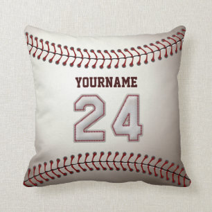 Player Number 24 - Cool Baseball Stitches Cushion