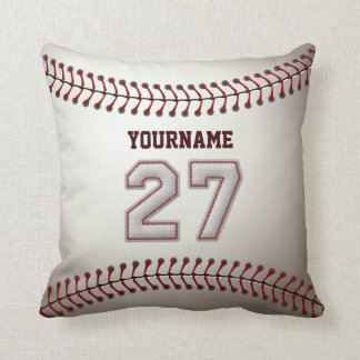 Player Number 27 - Cool Baseball Stitches Cushion