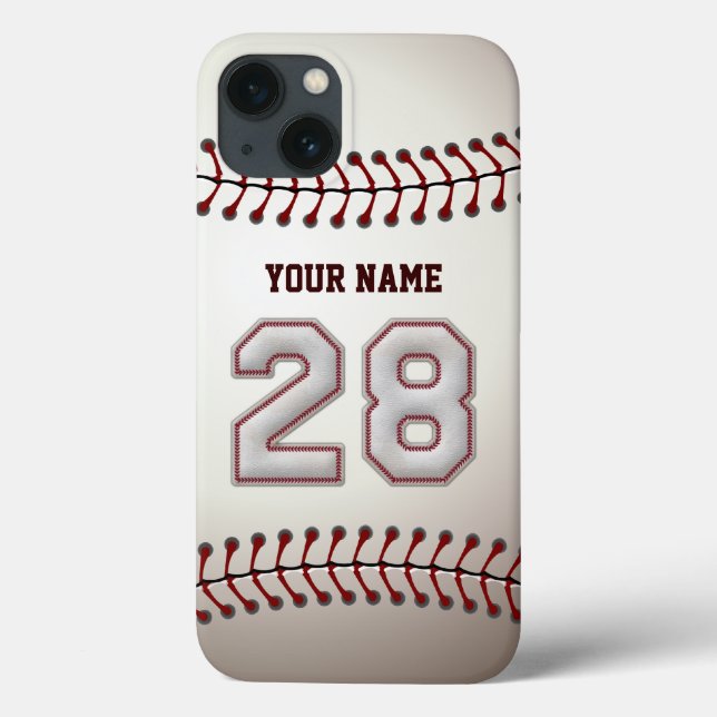 Player Number 28 - Cool Baseball Stitches Look Case-Mate iPhone Case (Back)