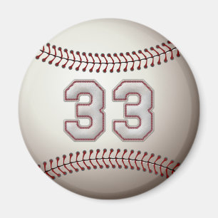 Player Number 33 - Cool Baseball Stitches Magnet