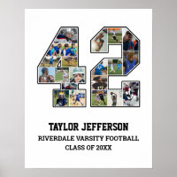 Player Number 42 Senior Sports Team Photo Collage