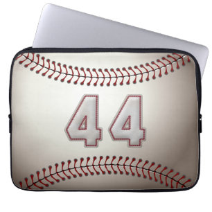 Player Number 44 - Cool Baseball Stitches Laptop Sleeve