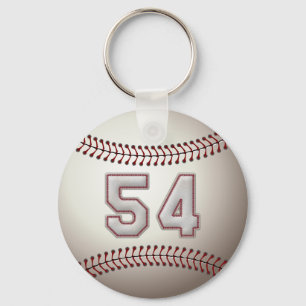 Player Number 54 - Cool Baseball Stitches Key Ring