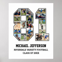 Player Number 81 Senior Sports Team Photo Collage