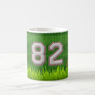 Player Number 82 - Cool Baseball Stitches Coffee Mug