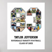 Player Number 83 Senior Sports Team Photo Collage