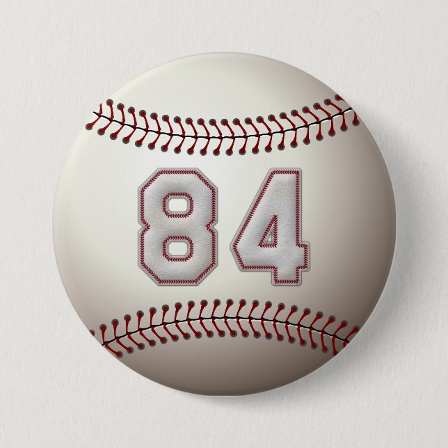 Player Number 84 - Cool Baseball Stitches Pins (Front)