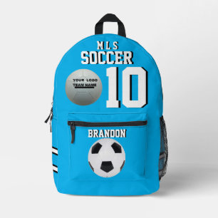 Player, number name team name soccer backpacks w/b