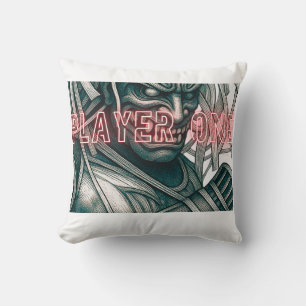 Player One Oni Samurai Retro Gaming Muscle Manga E Cushion