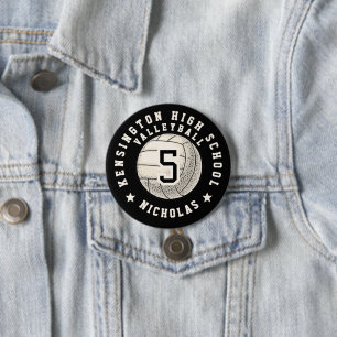 Player Photo Name High School Volleyball Team 7.5 Cm Round Badge
