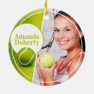 Player Photo Tennis Sport Ceramic Tree Decoration