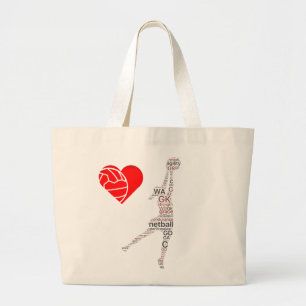 Player Positions Goal Shooter Theme Netball Large Tote Bag