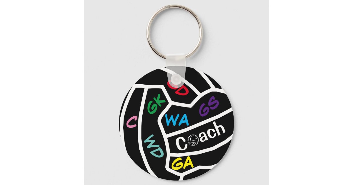 Player Positions Netball Coach Key Ring | Zazzle
