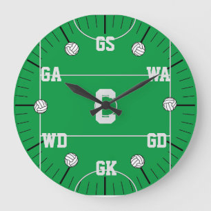 Player Positions Netball Team Large Clock