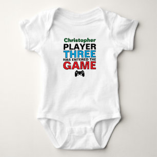 Player Three Baby Gamer Custom Bodysuit
