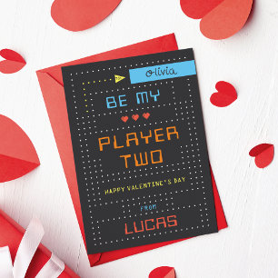 "Player Two" Gamer Classroom Valentine's Day Card