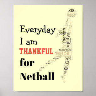 Player Word Art Motivational Netball Quote Poster