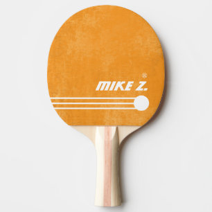 Players Name - Aged Orange Color Ping Pong Paddle