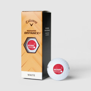 Player's Name on Aged RED Logo Golf Balls